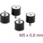 Delock Vibration Damper M5 x 0.8 mm D 20 x H 15 mm with Internal and External Thread 4 Pieces Black (60819)