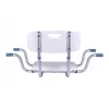 ANTAR Recessed Bath Bench with Back Rest AT51032 - Wall-Mounted Foldable Shower Seat, White & Silver, 120 kg Capacity