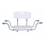 ANTAR Recessed Bath Bench with Back Rest AT51032 - Wall-Mounted Foldable Shower Seat, White & Silver, 120 kg Capacity