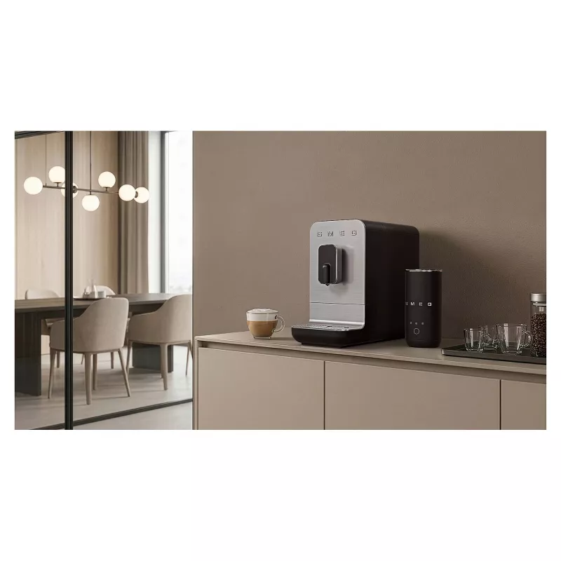 SMEG BCC11BLMEU Bean-to-Cup Coffee Machine with Steam Function, Matte Black