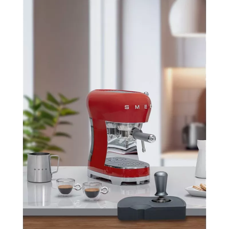Smeg ECF02RDEU 50's Style Manual Espresso Machine 1.1 L Red