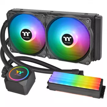 Thermaltake Floe RC 240 All-in-One Liquid CPU Cooler with Integrated RAM Water Block, 240mm Radiator, 2x 120mm ARGB PWM Fans, Intel/AMD