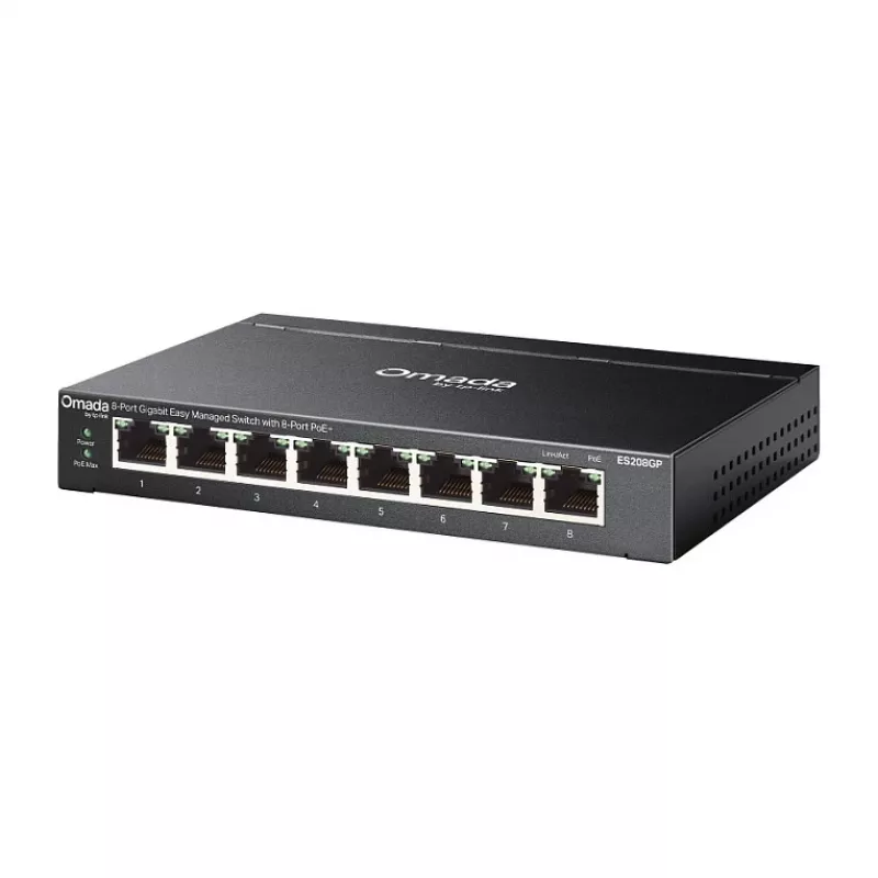 TP-Link Omada ES208GP PoE+ 8-Port Gigabit Smart Managed Switch with 61W PoE Budget