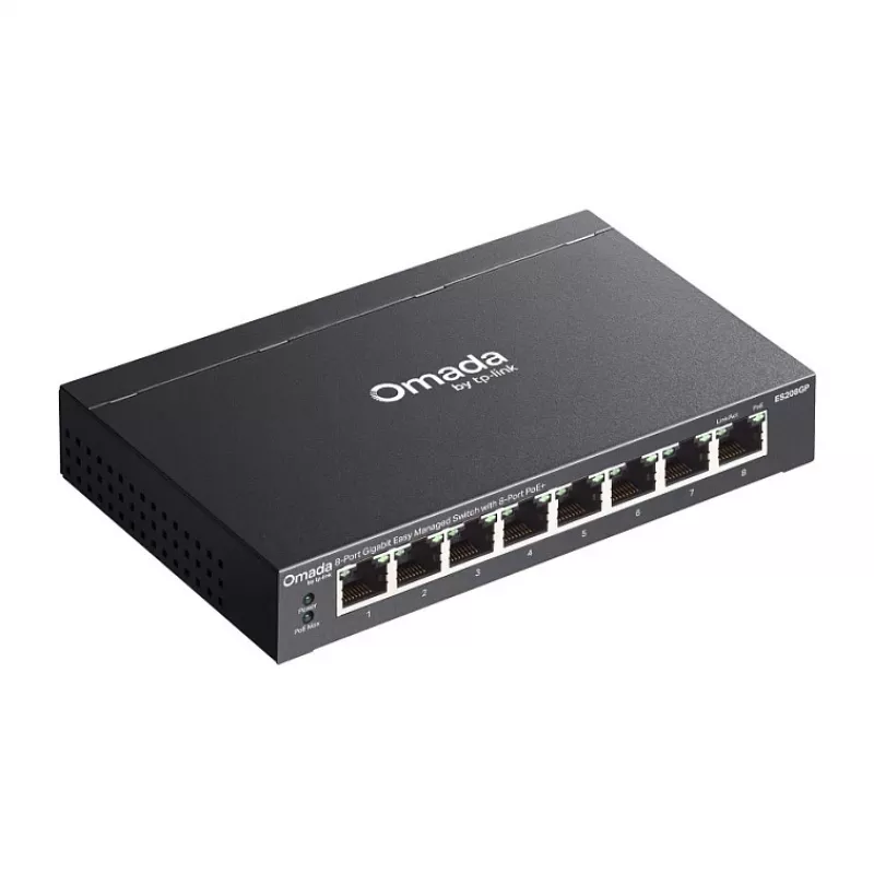 TP-Link Omada ES208GP PoE+ 8-Port Gigabit Smart Managed Switch with 61W PoE Budget