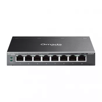 TP-Link Omada ES208GP PoE+ 8-Port Gigabit Smart Managed Switch with 61W PoE Budget