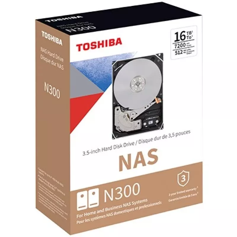Toshiba N300 8TB NAS Hard Drive 7200RPM 256MB Cache SATA III 3.5-inch Retail