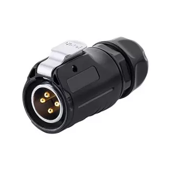Good Connections Industrial Connector S1 - Power 4-Pin M20 Male Plug with Click-Lock, Solder Termination, IP65/66