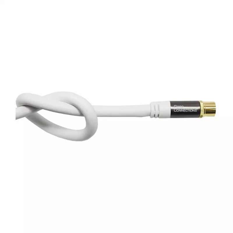 Good Connections SmartFLEX SAT Antenna Cable, IEC/Coax Angled Plug to Socket, Gold-Plated, Quadruple Shielded, 120 dB, White, 1 m (GC-M2061)