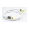 Good Connections SmartFLEX SAT Antenna Cable, IEC/Coax Angled Plug to Socket, Gold-Plated, Quadruple Shielded, 120 dB, White, 1 m (GC-M2061)