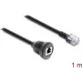 Delock RJ12 Plug to RJ12 Jack Panel Mount Extension Cable 1 m Black (91268)