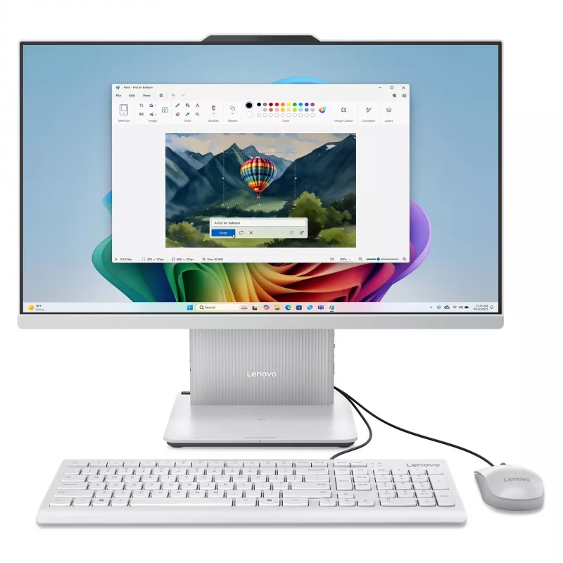 Lenovo IdeaCentre AIO 24AKP10 All-in-One PC, AMD Ryzen 5 7530U, 23.8 inch Full HD IPS, 16GB RAM, 1TB SSD, Windows 11 Home, Black