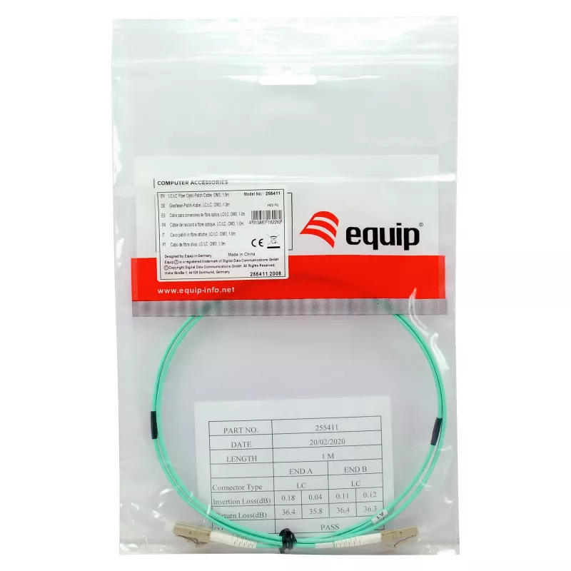Equip Patch Cable LC-LC 7.5m Multimode Duplex OM3 Turquoise