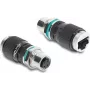 Delock M12 Adapter D-coded 4 Pin Female to RJ45 Female Panel Mount Round Straight