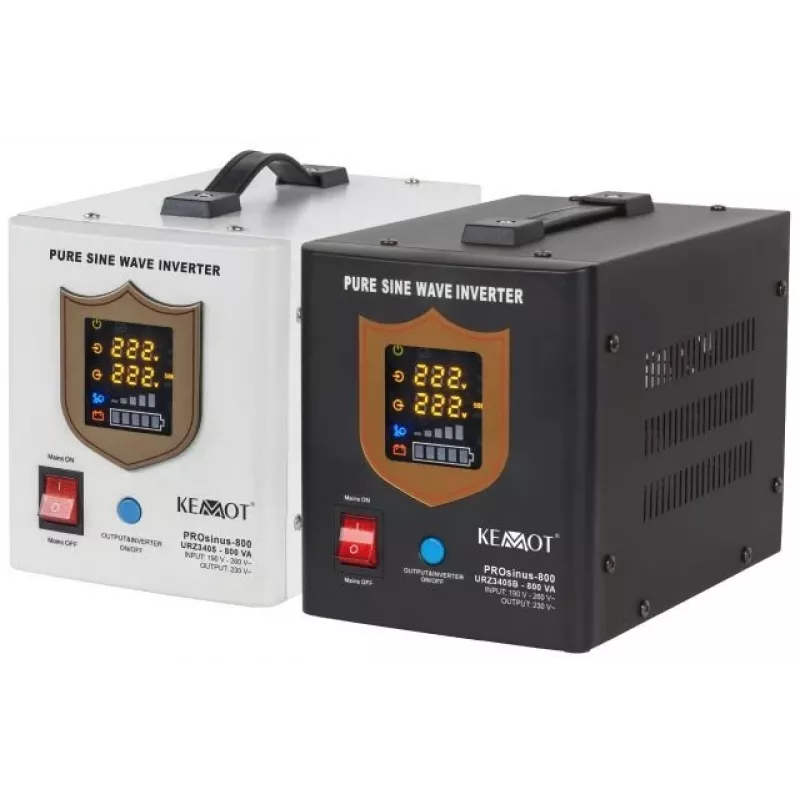 KEMOT PROsinus-800 Uninterruptible Power Supply 800VA/500W Pure Sine Wave 12V 230V Black