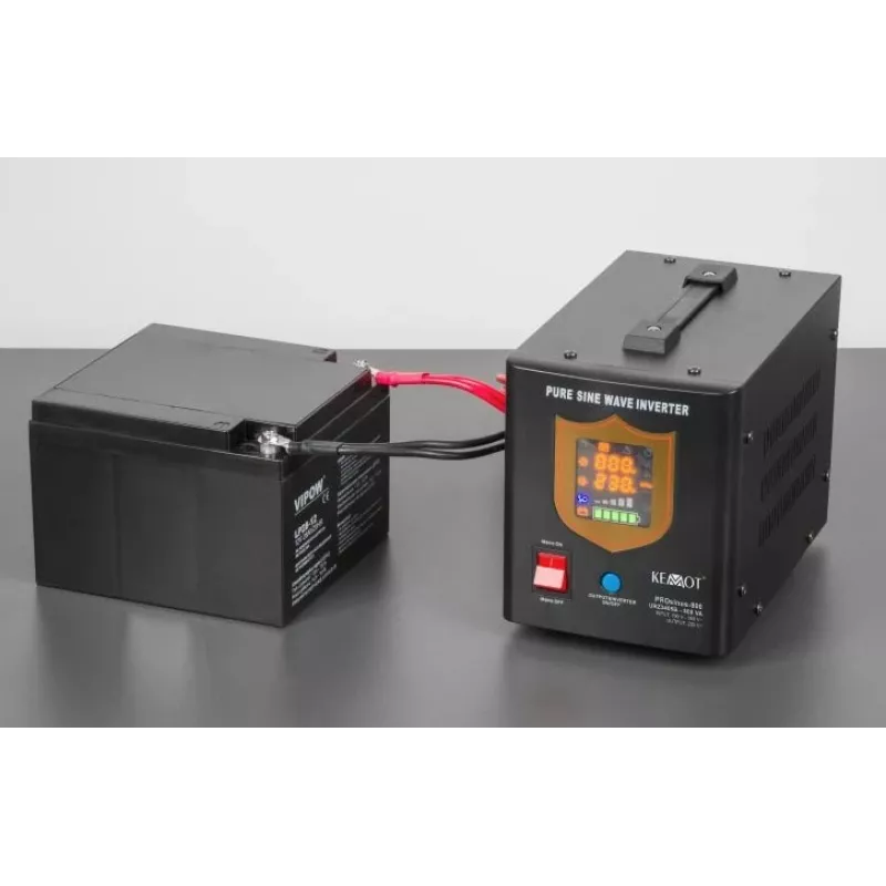 KEMOT PROsinus-800 Uninterruptible Power Supply 800VA/500W Pure Sine Wave 12V 230V Black