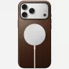 NOMAD Modern Leather Case for iPhone 17 Pro Max, Horween Leather, Rustic Brown, MagSafe Compatible