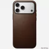 NOMAD Modern Leather Case for iPhone 17 Pro Max, Horween Leather, Rustic Brown, MagSafe Compatible