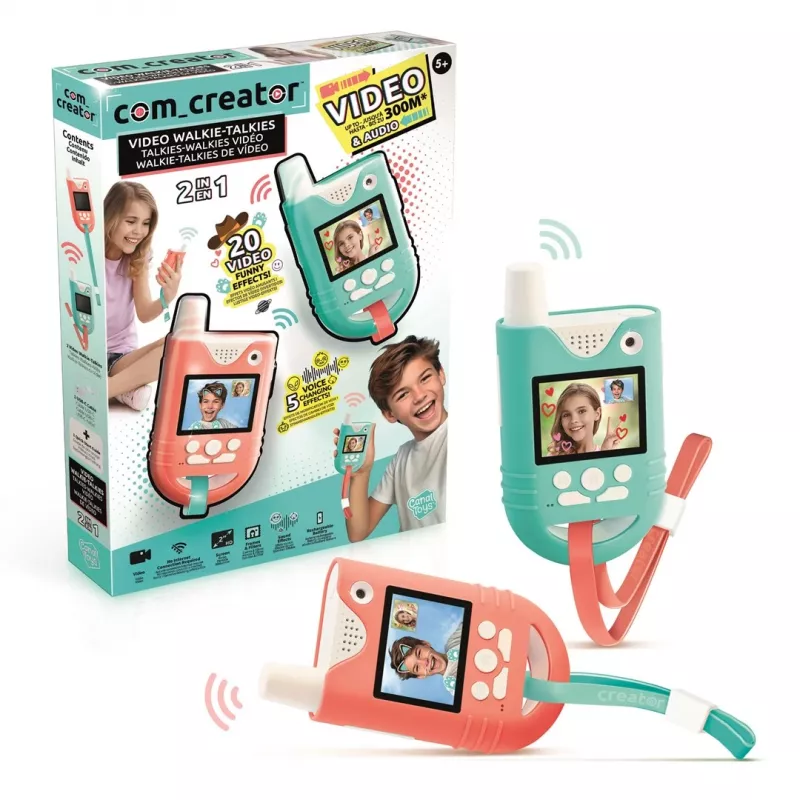Canal Toys Video Walkie-Talkies (INF042) - 2 Units, 1.8 inch LCD Color Display, Up to 200m Range, Two-Way Audio & Video, for Kids 5+