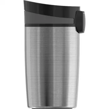SIGG 8695.50 Hot & Cold One-Hand Push-Button Vacuum Insulated Bottle, 0.27 L, Obsidian Black, Stainless Steel