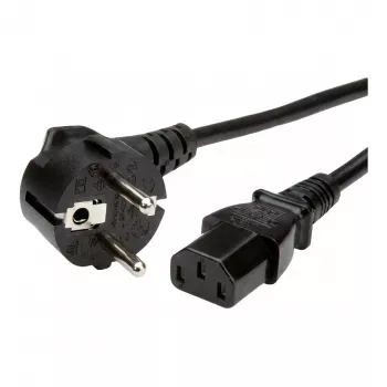 Synergy 21 Power Cable 230V CEE 7/7 Schuko Plug to IEC-C13 Socket 1m Black