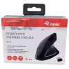 Equip 245110 Vertical Ergonomic Wireless Mouse - Right-Handed - 2.4 GHz - USB Receiver - Black