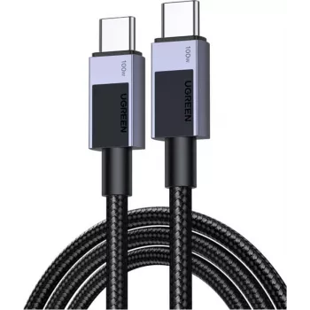 UGREEN L513 USB-C to USB-C Cable 240W PD3.1 480Mbps Nylon Braided Aluminium Housing Cable Tie 3m Grey (45065)