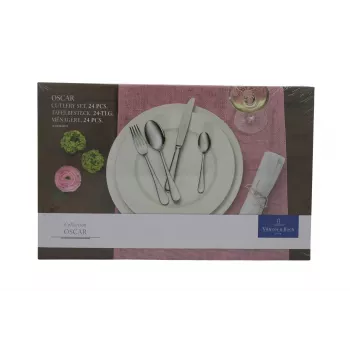 Villeroy & Boch Oscar 24-Piece Cutlery Set, 18/10 Stainless Steel, Polished