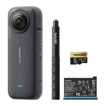 Insta360 X4 Adventure Bundle - 8K 360° Camera with Selfie Stick, Extra Battery, 64GB Card