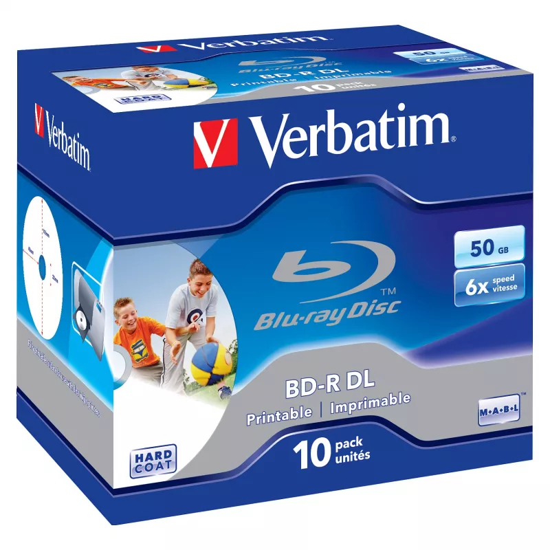Verbatim BD-R DL 50GB 6x Inkjet Printable Jewel Case 10 Pack