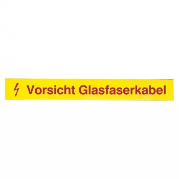 EFB-Elektronik Fiber Optic Warning Label, Caution Fiber Optic Cable, Pack of 50 (80361.1-50)