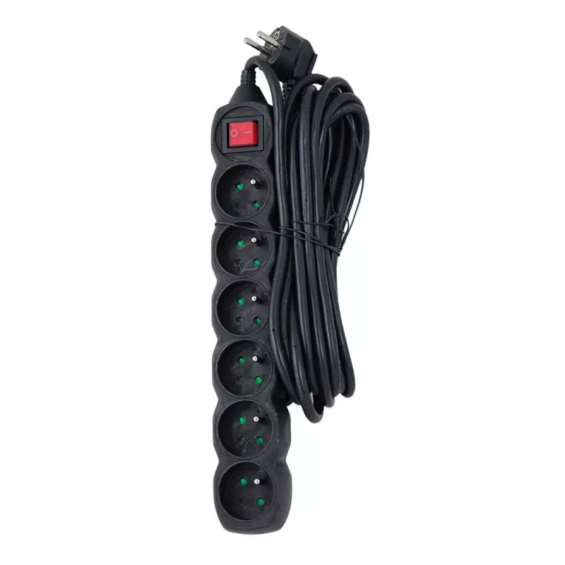 ESPERANZA ELK219K Power Extension 5 m 6 AC Outlets Indoor Black