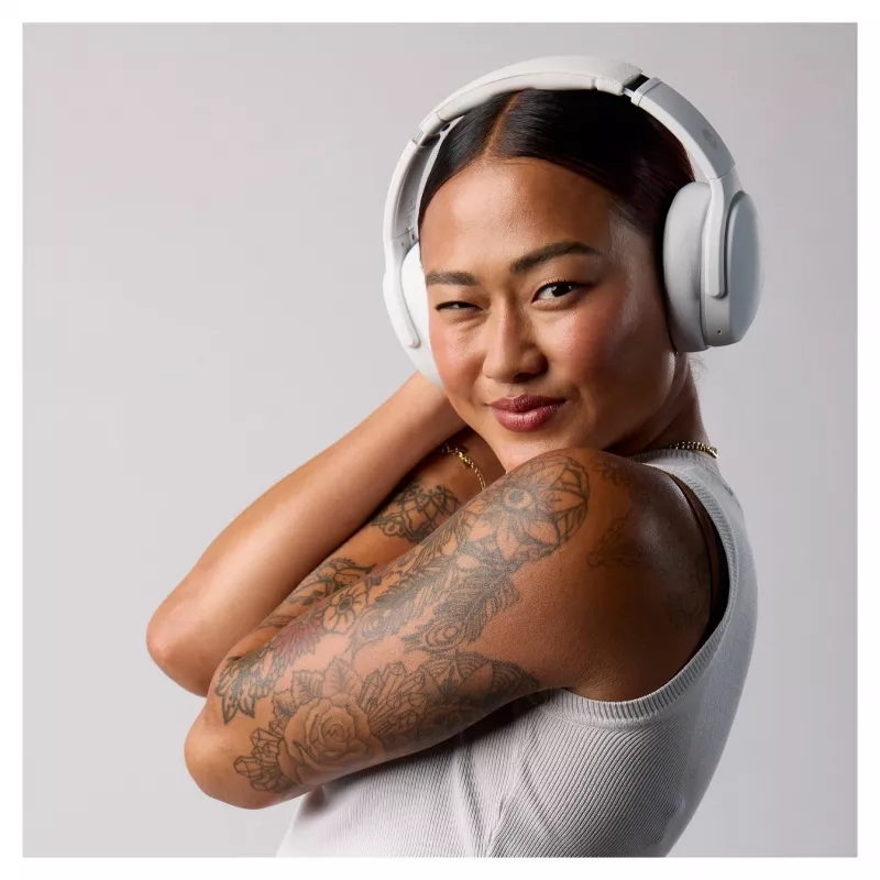 Skullcandy Crusher Evo Wireless Over-Ear Headphones with Sensory Bass, Bluetooth 5.0, 40-Hour Battery, White