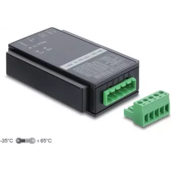Delock Ethernet to RS-485/RS-422 Converter with Surge Protection 63003