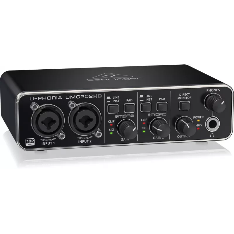 Behringer UMC202HD USB Audio Interface with MIDAS Preamps
