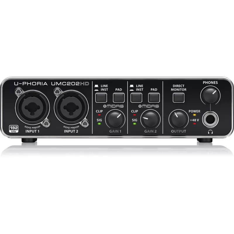Behringer UMC202HD USB Audio Interface with MIDAS Preamps
