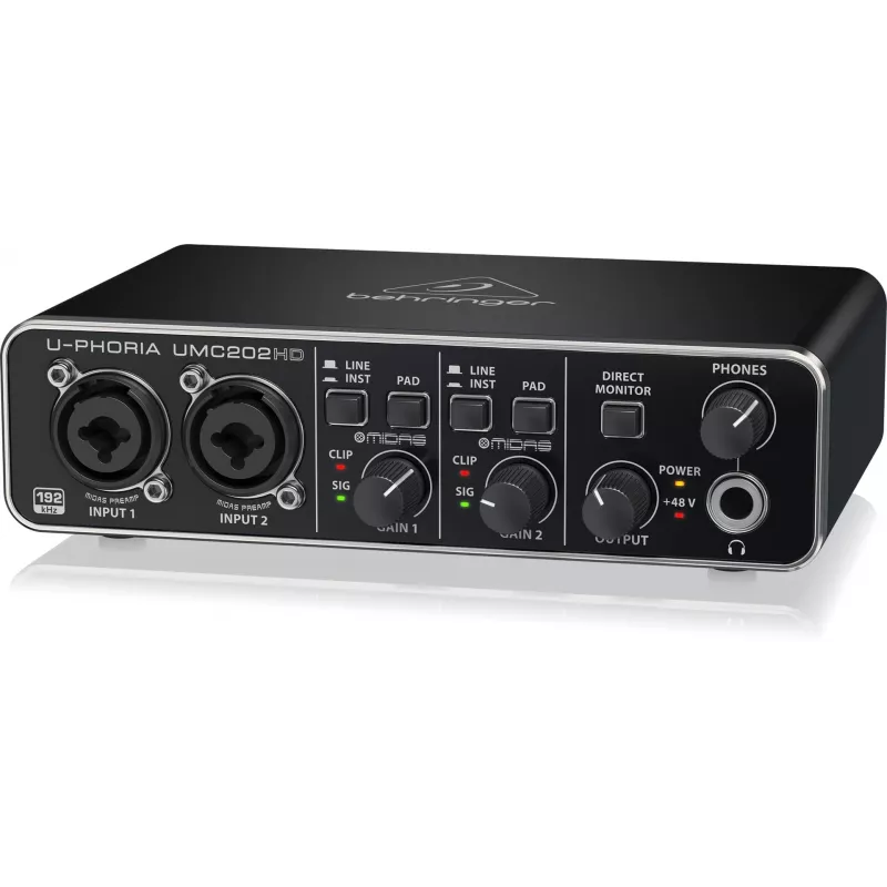 Behringer UMC202HD USB Audio Interface with MIDAS Preamps