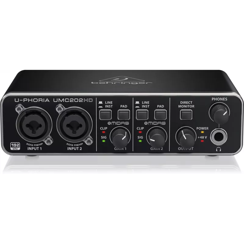 Behringer UMC202HD USB Audio Interface with MIDAS Preamps
