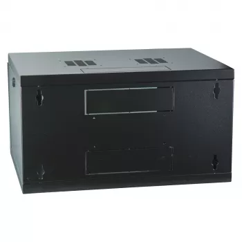 EFB-ELEKTRONIK 19 inch Wall-Mount Enclosure 6U, Fixed, 1-Part, RAL 9005 Jet Black, Depth 450 mm (691706VTS.45)