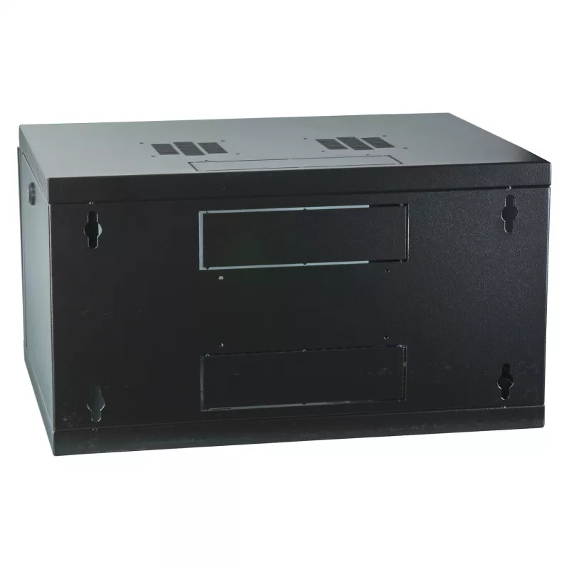 EFB-ELEKTRONIK 19 inch Wall-Mount Enclosure 6U, Fixed, 1-Part, RAL 9005 Jet Black, Depth 450 mm (691706VTS.45)