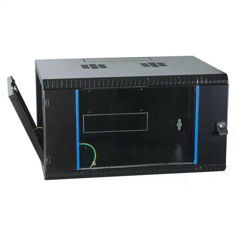 EFB-ELEKTRONIK 19 inch Wall-Mount Enclosure 6U, Fixed, 1-Part, RAL 9005 Jet Black, Depth 450 mm (691706VTS.45)