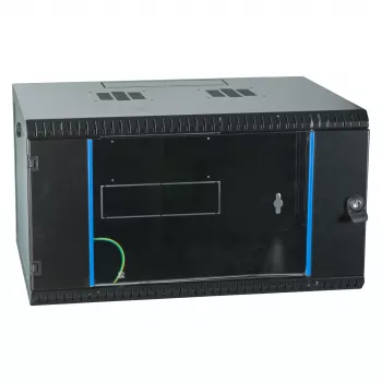 EFB-ELEKTRONIK 19 inch Wall-Mount Enclosure 6U, Fixed, 1-Part, RAL 9005 Jet Black, Depth 450 mm (691706VTS.45)