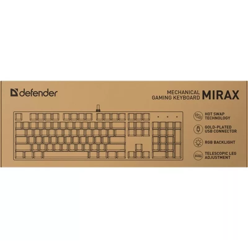 Defender Mirax GK-352 Mechanical Gaming Keyboard, Outemu Blue Switches, RGB Backlight, Wired USB, Black