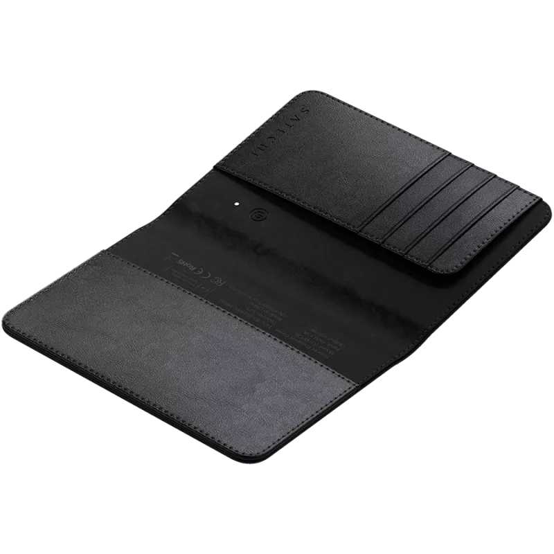 Satechi Vegan-Leather Passport Cover with Find My (Black)