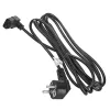Maclean MCTV-854 Cold Device Power Cable, 3-Pin, Black, 1.5m