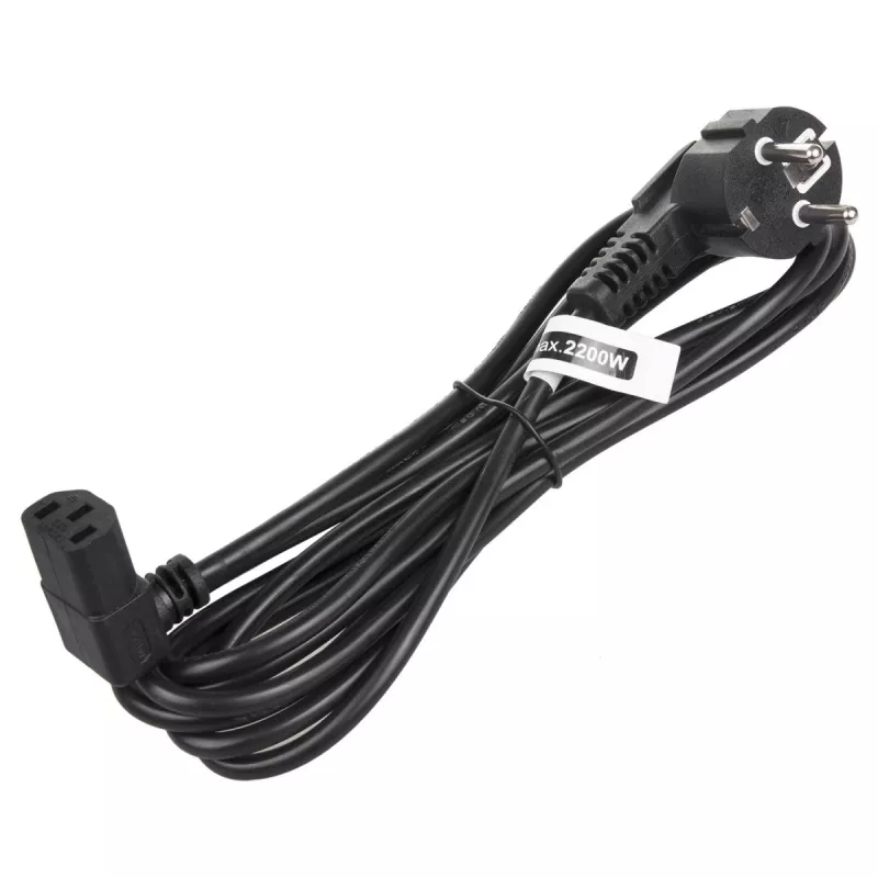 Maclean MCTV-854 Cold Device Power Cable, 3-Pin, Black, 1.5m