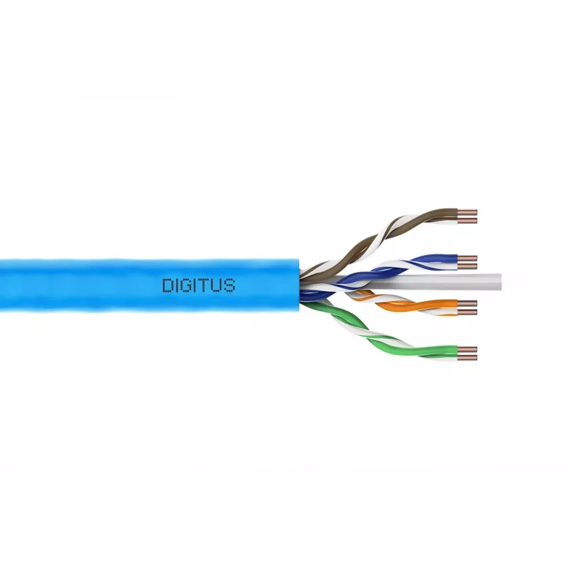 DIGITUS CAT 6A Installation Cable U/UTP Dca AWG 23/1 LSOH 100m Blue Reel