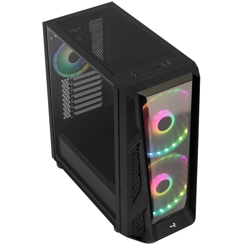 Aerocool NightHawk Duo Midi-Tower, Tempered Glass - Black