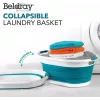 Beldray LA034816TQFEU7 Collapsible Laundry Basket, White/Mint