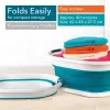 Beldray LA034816TQFEU7 Collapsible Laundry Basket, White/Mint