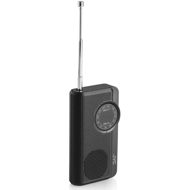 JVC RA-E311B Portable AM/FM Radio with Telescopic Antenna and Carry Handle, Black